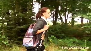 huge-titted School woman is ripped up in the woods